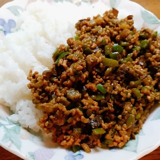 茄子とピーマンのドライカレー